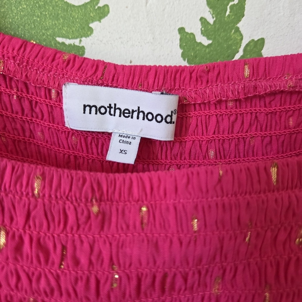 Motherhood Fuchsia Long Sleeve Mocked Empire Waist Top - Picture 4 of 10